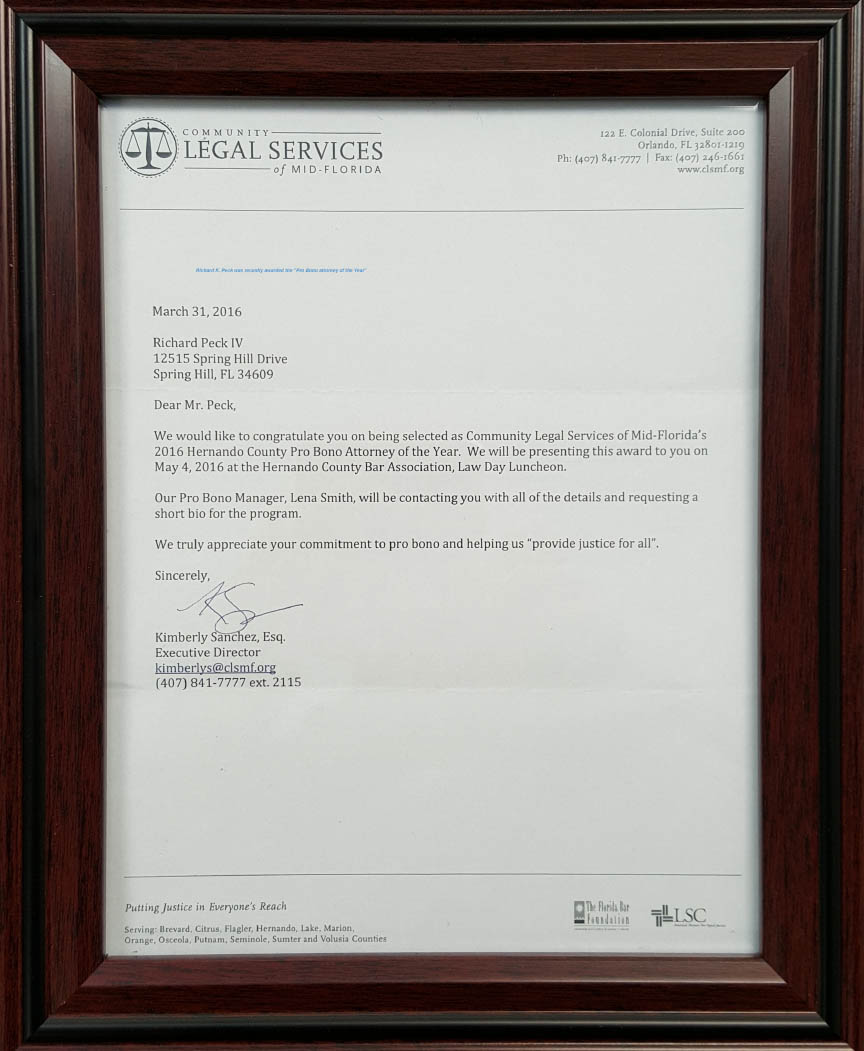 Peck-Law-Firm-Legal-service-Aid-award